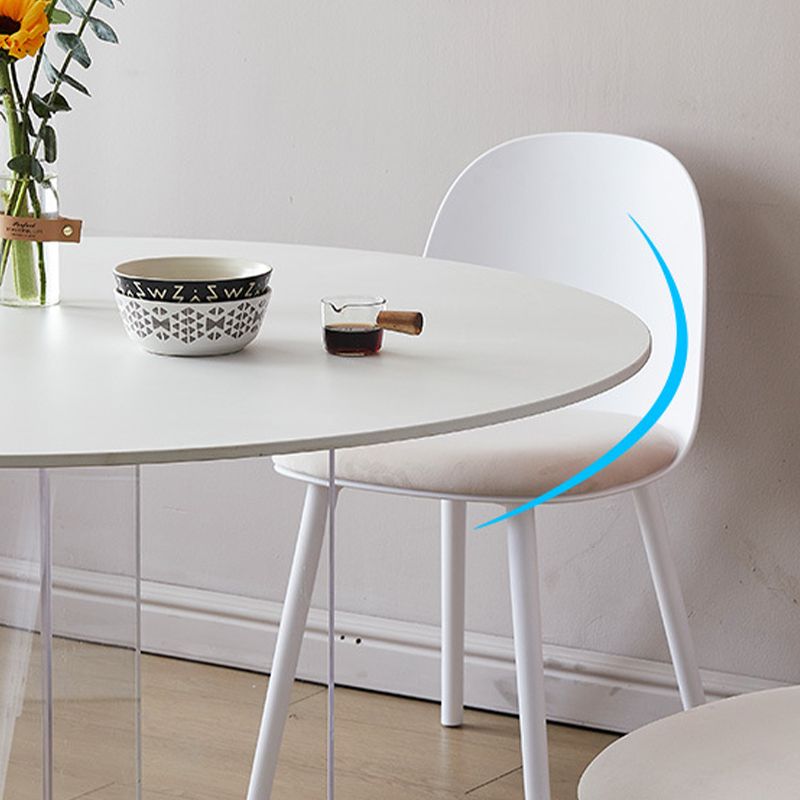 Contemporary White Stone Table Round Dining Table for Kitchen Clearhalo 'Dining Tables & Seating' 'Dining Tables' 'dining_table' 'furn' 'furn_dining_table' 'Furniture' 'Kitchen & Dining Furniture' 1200x1200_8c94498f-71d7-431e-82e7-6f8e91336461