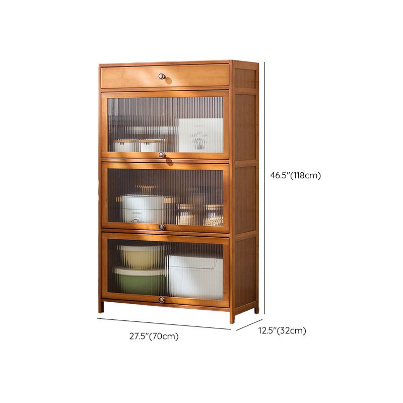 Sideboard di bambù moderno di vetro di vetro per uso della cucina