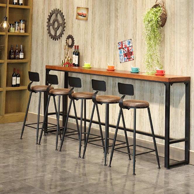 Juego de mesa de Bar Industrial de 1/6/9/11 piezas, mesa de mostrador rectangular de madera de pino con taburetes