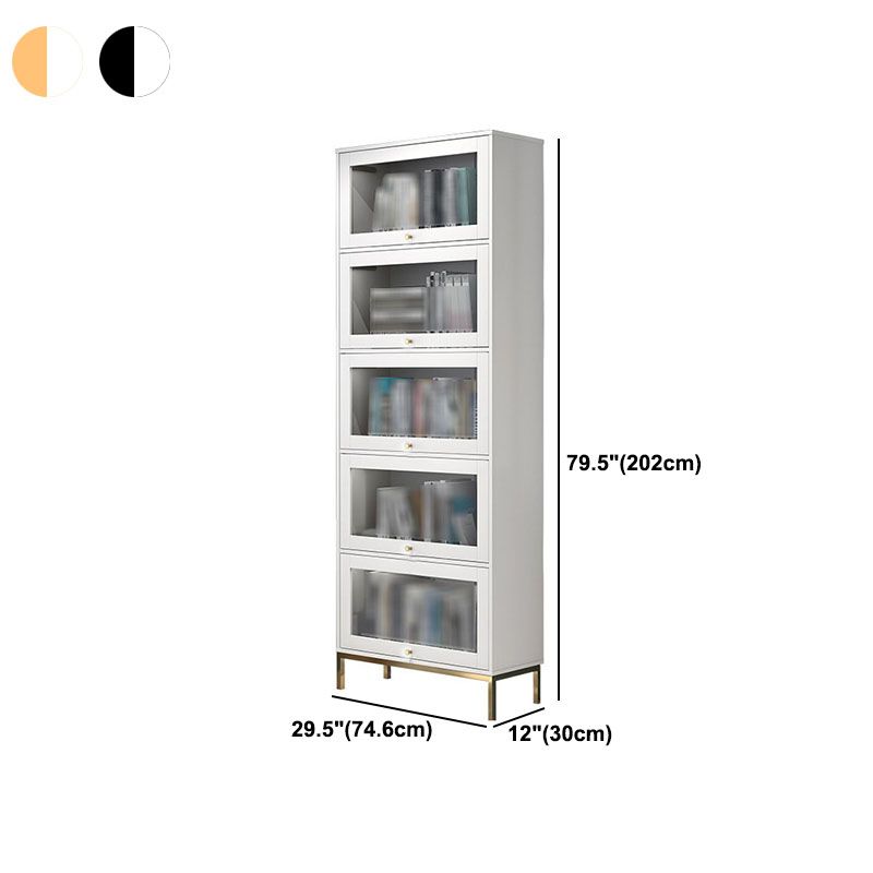 Glam Closed Back Standard Bookcase Manufactured Wood Bookcase with Glass Doors Clearhalo 'Bookcases' 'furn' 'furn_bookcases' 'Furniture' 'furniture_bookcases' 'kitchen' 'kitchen_bookcases' 'Living Room Furniture' 'Office Furniture' 1200x1200_8c9568c3-ce5a-4079-9ab6-dbbc26ad2a0f