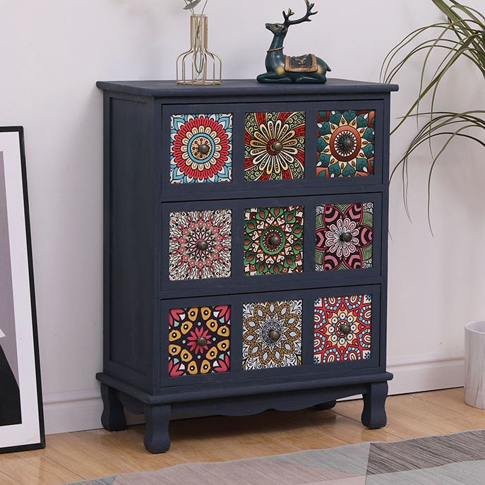 Coastal Storage Chest Solid Wood Dresser with 3/4/5/6 Drawers , 11.7 Inch Width