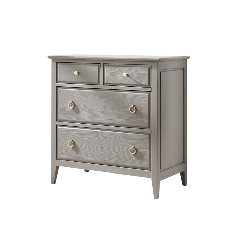 32.67" Tall 4 - Drawer Accent Chest Solid Wood Grey/Brown Chest