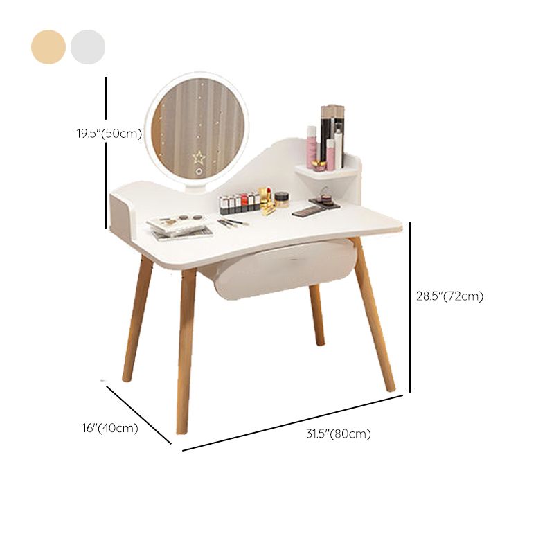 Contemporain 48,03 "Hauteur Cambrioleur en bois Miroir de maquillage Vanité