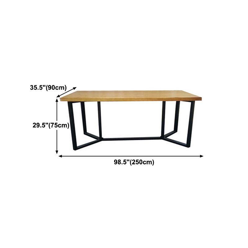 Industrial Rectangle Dining Table Solid Wood Trestle Base Dining Table Clearhalo ' dining_table' 'Dining Tables & Seating' 'Dining Tables' 'furn' 'furn_dining_table' 'Furniture' 'furniture_dining_table' 'Kitchen & Dining Furniture' 'kitchen&dining_furn' 'kitchen' 'kitchen_dining_table' 1200x1200_8c9930f5-e655-47fd-9e2f-c0bfdcd1b25b
