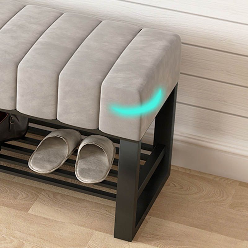 Metal Entryway Bench Modern Seating Bench with Shoe Storage , 13.65-inch W Clearhalo 'Benches' 'Chairs & Seating' 'furn' 'furn_benches' 'Furniture' 'Living Room Furniture' 1200x1200_8c9aa5e5-b413-417e-9429-87cc9834d140