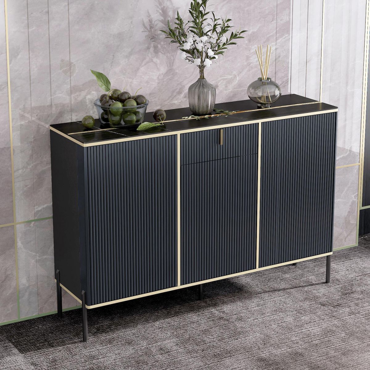 Server per pranzo in pietra contemporaneo server regolabile per soggiorno per soggiorno