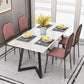 Stone Top Table Modern Rectangle Dining Table with Sled Base Clearhalo 'Dining Tables & Seating' 'Dining Tables' 'dining_table' 'furn' 'furn_dining_table' 'Furniture' 'furniture_dining_table' 'Kitchen & Dining Furniture' 'kitchen' 'kitchen_dining_table' 1200x1200_8c9b8196-a6e3-4009-ba9e-9bea84af6a80