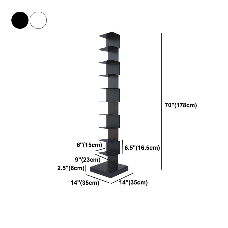 Modern Corner Vertical Bookshelf White and Black Closed Back Bookshelf Clearhalo 'Bookcases' 'furn' 'furn_bookcases' 'Furniture' 'furniture_bookcases' 'kitchen' 'kitchen_bookcases' 'Living Room Furniture' 'Office Furniture' 1200x1200_8c9c2653-351e-4e7b-984a-716fa9016b0b