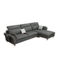 Flared Arms Sofa with Ottoman Included and Storage for 3 People