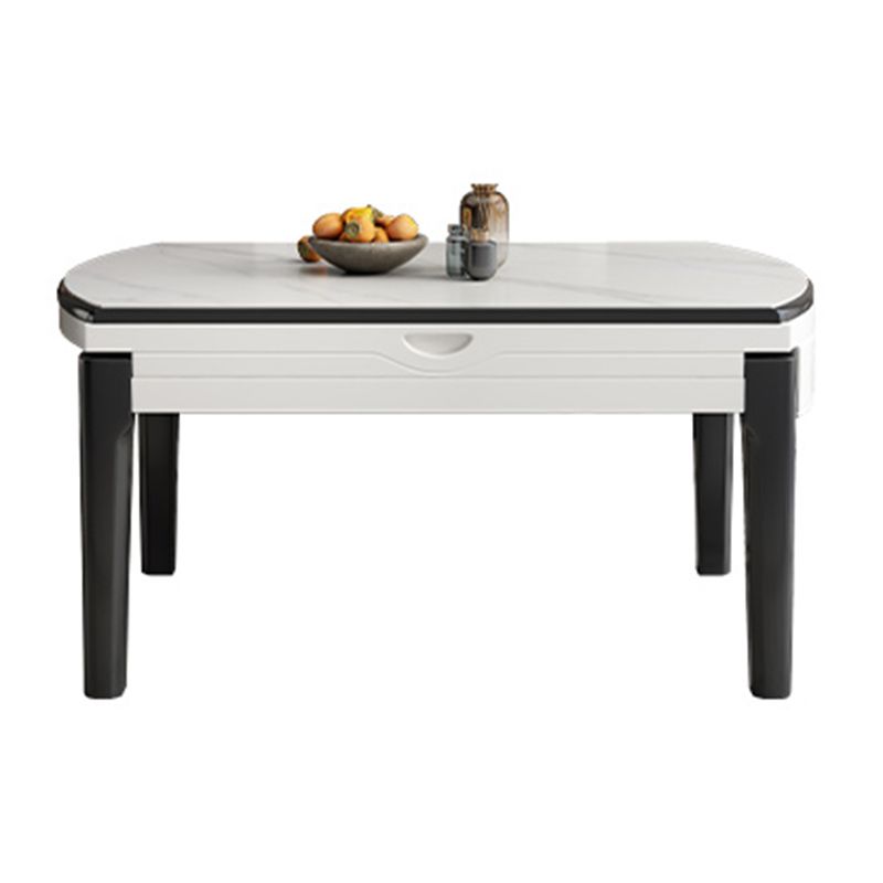 キッチン用のホワイトストーンダイニングセット1/7ピースモダンな折りたたみ式ダイニングテーブルセット