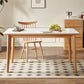 Modern Rectangular White Stone Top Dining Table with 4 Natural Oak Legs Clearhalo 'Dining Tables & Seating' 'Dining Tables' 'dining_table' 'furn' 'furn_dining_table' 'Furniture' 'Kitchen & Dining Furniture' 1200x1200_8c9f5b5f-8322-470f-bfe4-80111acbfc97