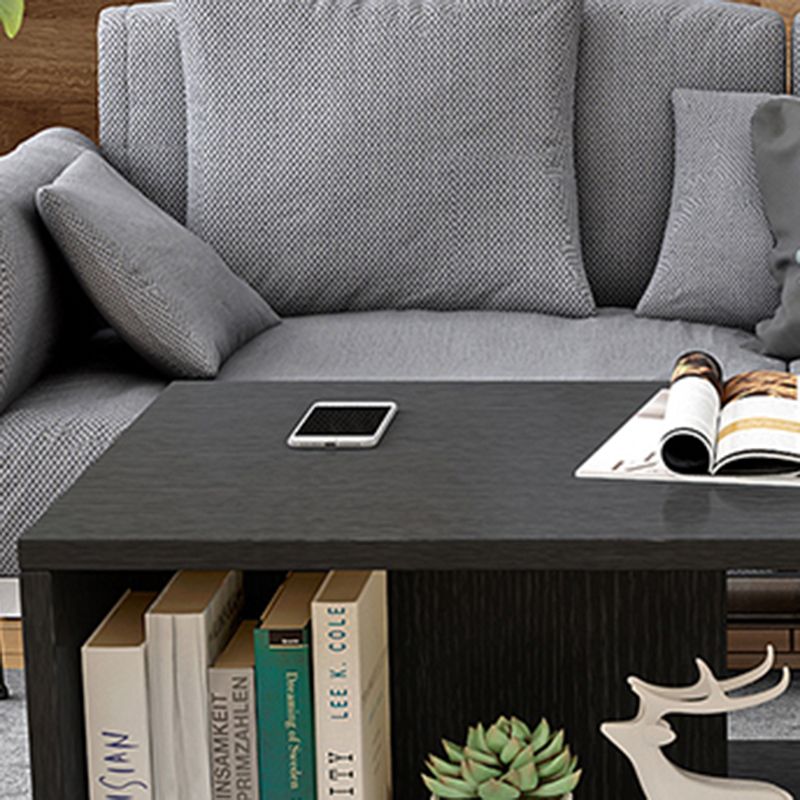Rectangular 1 - Shelf Coffee Table with Casters Contemporary 15" H 1 Single Cocktail Table Clearhalo 'Coffee & Accent Tables' 'Coffee Tables' 'coffee_tables' 'furn' 'furn_coffee_tables' 'Furniture' 'Living Room Furniture' 1200x1200_8ca01e24-4388-420d-8bb5-04bfb8fc8151