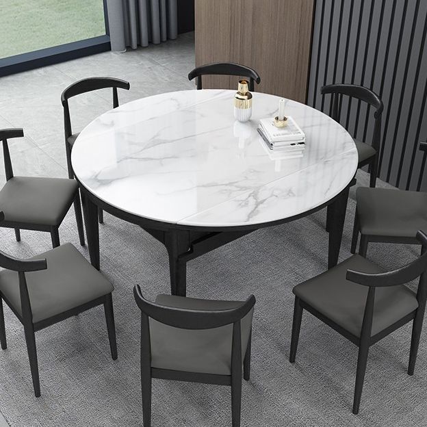 Contemporary Style 53'' Dining Table 4 Legs Dining Site Table with Drop-Leaf Clearhalo ' dining_table' 'Dining Tables & Seating' 'Dining Tables' 'furn' 'furn_dining_table' 'Furniture' 'furniture_dining_table' 'Kitchen & Dining Furniture' 'kitchen&dining_furn' 'kitchen' 'kitchen_dining_table' 1200x1200_8ca0caea-e4c3-405a-a93a-956871b6a594