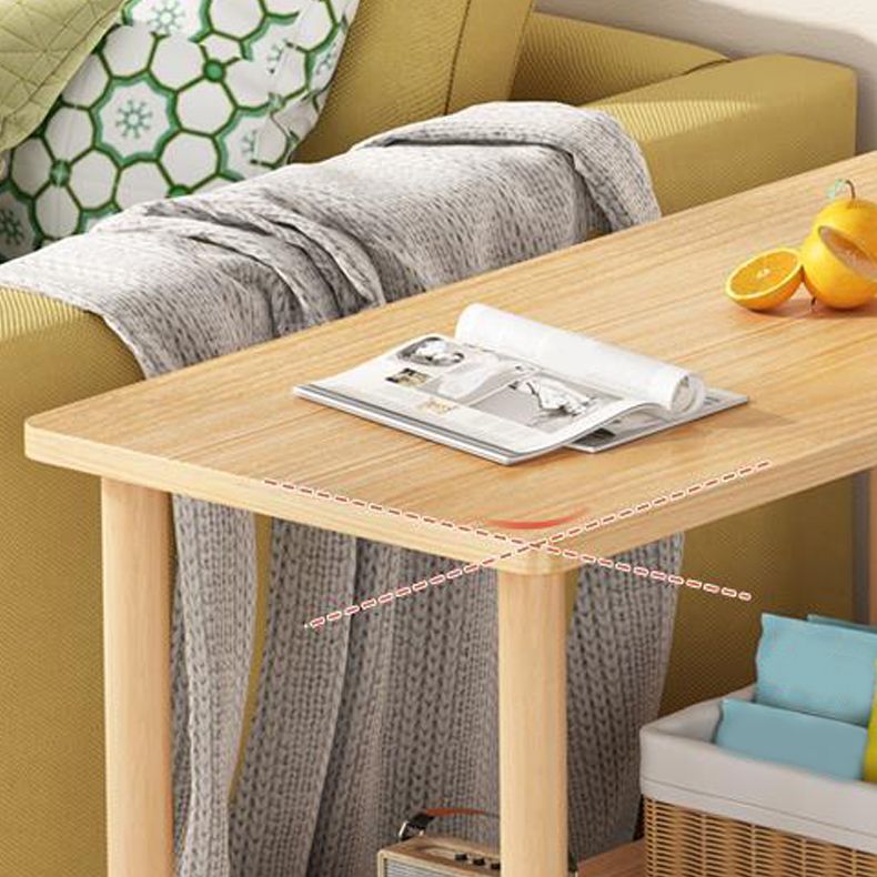 Modern Wooden 4 Legs End Table Rectangular Table with Storage