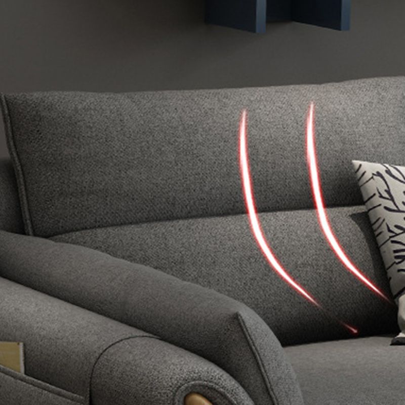 Pouf en tissu inclus Canapé sectionnel avec bras évasé recouvert d'une housse