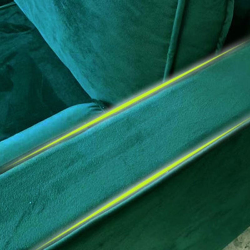 タキシードアームソファモダンスタイルの緑のベルベットソファが金属脚