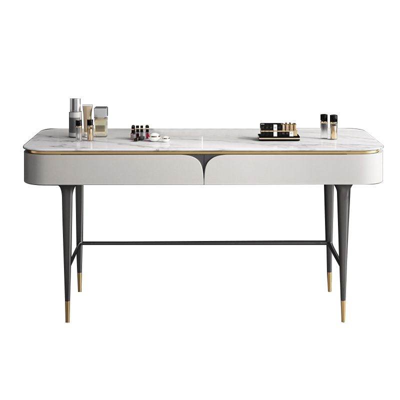 39.37 "Estado de tocador ancho con taburete Tope de tocador de maquillaje en blanco