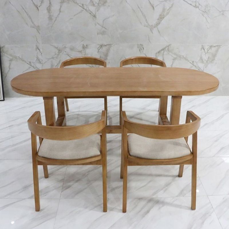 Contemporary Oval Solid Wood Table Standard Height Dining Table with Trestle Base Clearhalo 'Dining Tables & Seating' 'Dining Tables' 'dining_table' 'furn' 'furn_dining_table' 'Furniture' 'furniture_dining_table' 'Kitchen & Dining Furniture' 'kitchen' 'kitchen_dining_table' 1200x1200_8ca4ae44-00a3-4fe1-9978-256fce0b918a