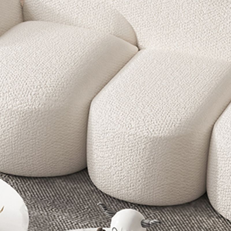 Skandinavischer 29,92 "breites Wollholz -Rahmensofa in Weiß für Wohnzimmer