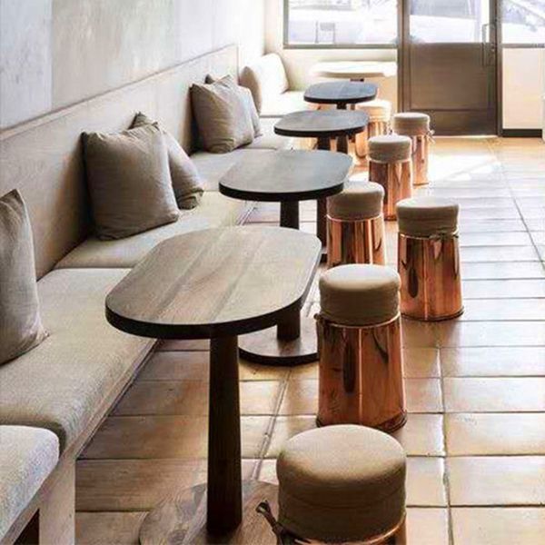 Oval Dining Table Modern Style Solid Wood Dinner Table for Home Kitchen