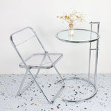 26.4 "丸いガラストップエンドテーブルステンレススチールCサイドテーブル