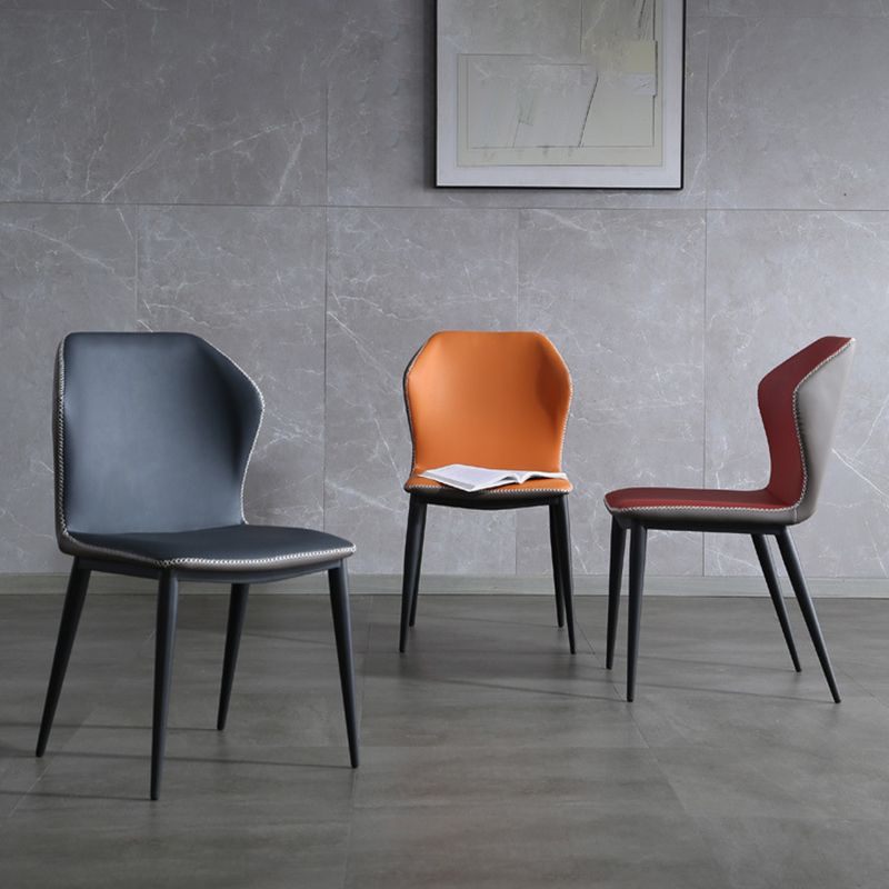 Contemporary Home Upholstered Side Chair Metallic Finish Wingback Dining Chair Clearhalo 'Dining Chairs' 'Dining Tables & Seating' 'dining_chair' 'furn' 'furn_dining_chair' 'Furniture' 'furniture_dining_chair' 'Kitchen & Dining Furniture' 1200x1200_8ca825a6-e393-4d5c-b0bb-260063cf5b8e