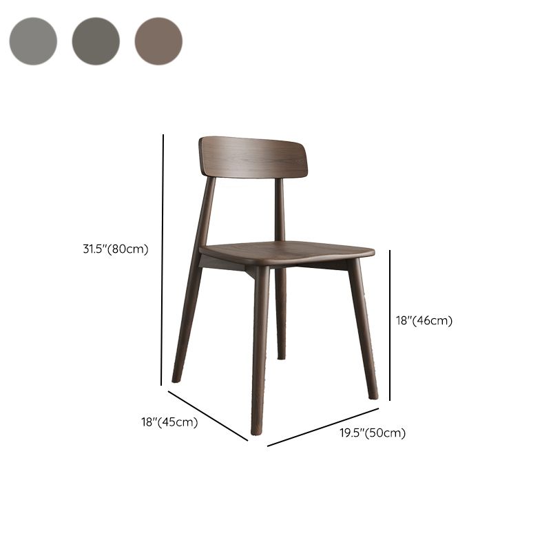 Modern Open Back Side Chair Upholstered Dining Chair with Wooden Base