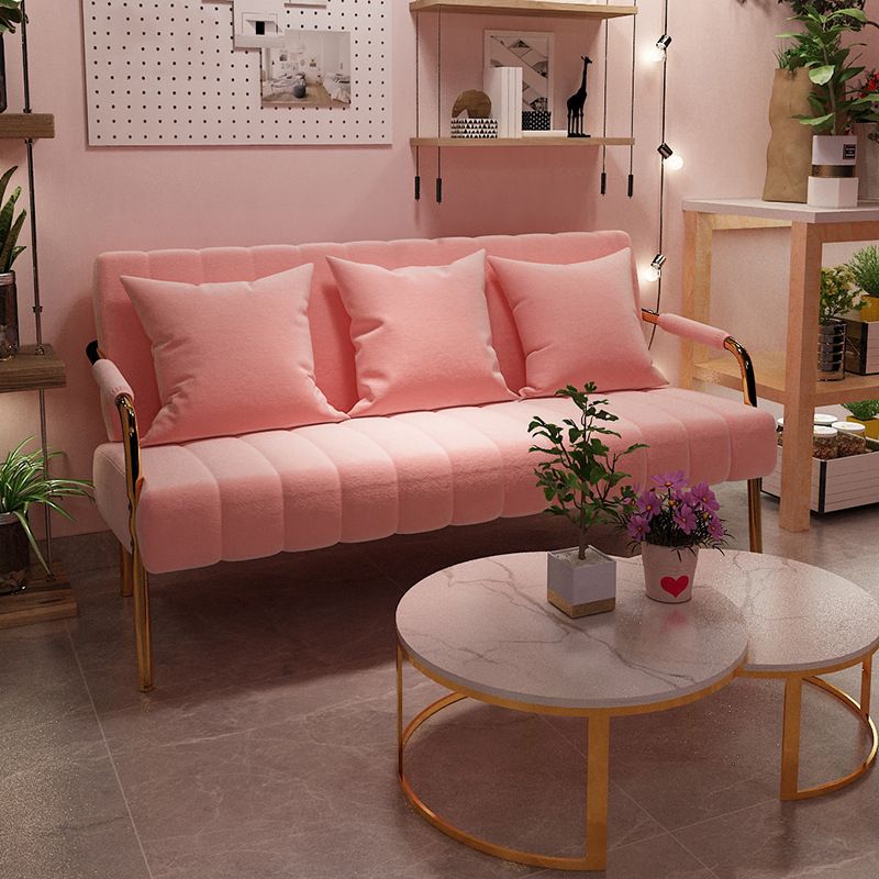 Contemporary Glam Velvet Sofa with Tuxedo Arm 58' Wide 72' High Clearhalo 'furn' 'furn_sofas' 'Furniture' 'furniture_sofas' 'kitchen' 'kitchen_sofas' 'Living Room Furniture' 'Sofa' 'sofas' 1200x1200_8caa0829-7d96-4389-af04-103cf00fc239