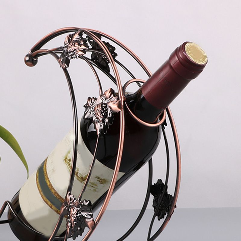 Glam Metal Wine Bottle Rack Countertop Bottle Holder for Living Room Clearhalo 'furn' 'furn_wine_racks' 'Furniture' 'Kitchen & Dining Furniture' 'Wine Racks' 'wine_racks' 1200x1200_8cad526e-b918-4b7f-ab80-4a0cb69d1a11