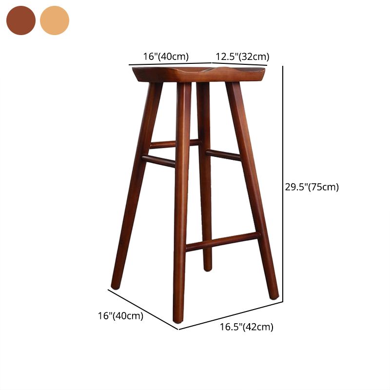 Contemporary Rectangle Bar and Counter Stool Wood Stool with 4 Legs Clearhalo 'Bar Furniture' 'Bar Stools' 'bar_stools' 'furn' 'furn_bar_stools' 'Furniture' 'furniture_bar_stools' 'Kitchen & Dining Furniture' 1200x1200_8cad6382-a06c-408c-a916-960e42e02e68