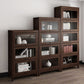 Espresso Shelf Bookcase Modern & Contemporary Bookshelf with Doors for Study Room