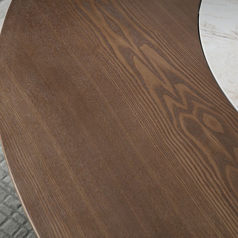 Ash Wood Round Dining Table Brown Convertible Pedestal Room Kitchen Table