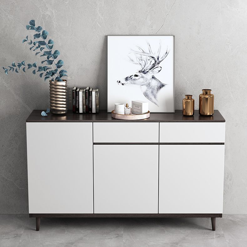 2 Drawers Wood Doors Sideboard Modern 33.5" High Side Board for Kitchen Clearhalo 'buffet_sideboard' 'Buffets & Sideboards' 'Furniture' 'furniture_buffet_sideboard' 'Kitchen & Dining Furniture' 1200x1200_8cb4f9dc-0c57-4953-b4c2-19a06d46c904