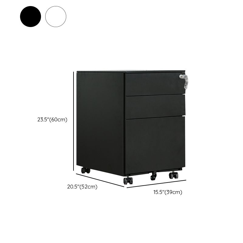 Modern File Cabinets Metal Frame File Pedestal with Key Lock for Office Clearhalo 'Filing Cabinets' 'filling_cabinets' 'furn' 'furn_filling_cabinets' 'Furniture' 'Office Furniture' 1200x1200_8cb4fb0f-0258-4914-a99d-d79a60defe7d