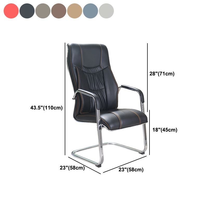 Faux Leather Task Chair Modern High Back Office Chair with Fixed Arms Clearhalo 'furn' 'furn_office_chair' 'Furniture' 'furniture_office_chair' 'Office Chairs' 'Office Furniture' 'office_chair' 1200x1200_8cb544cd-2c18-42c6-96dd-4f26a8baf9d0