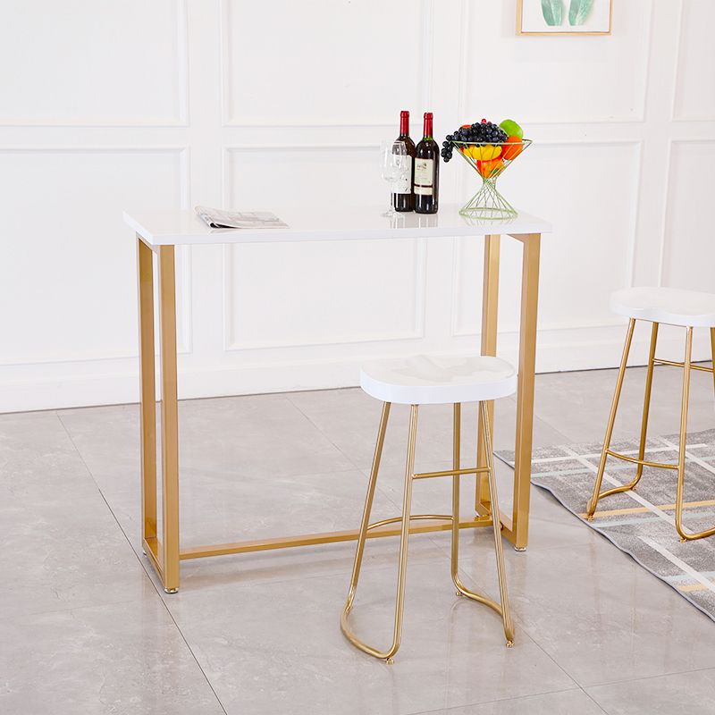Juego de mesa de bar Glam con caballete, 1/2/3 piezas, altura de mostrador rectangular de madera, color blanco