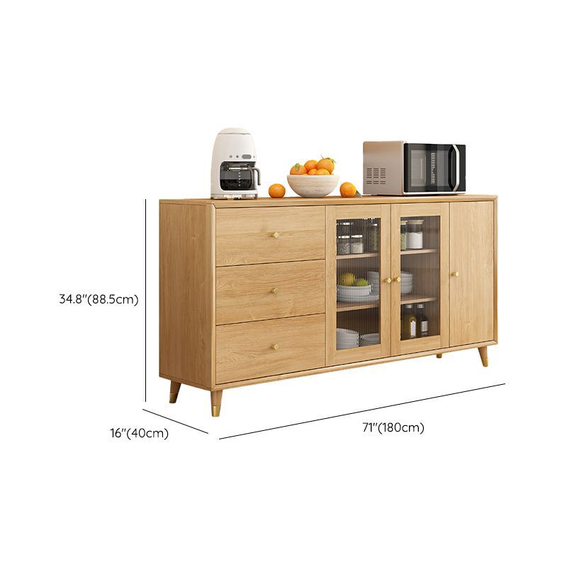 Legno massiccio moderno da pranzo porte di vetro in vetro con cassetti con cassetti