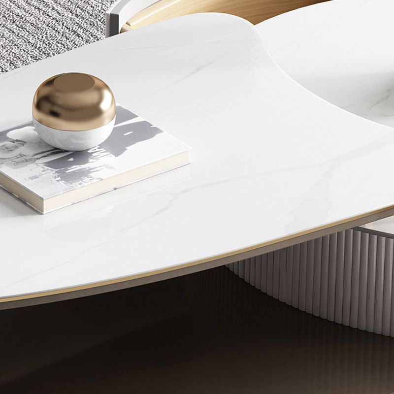 Contemporary Media Console TV Stand Stone TV Stand with 2 Drawers Clearhalo 'furn' 'furn_tv_stands_entertainment_centers' 'Furniture' 'Living Room Furniture' 'TV Stands & Entertainment Centers' 'TV Stands & Media Storage Furniture' 'tv_stands_entertainment_centers' 1200x1200_8cb65413-09a6-46d6-89f0-2e6d3cb57805