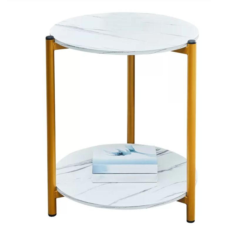 3 Legs Base Design Cocktail Table Brown/white/black Wood-paneled Round Coffee Table Clearhalo 'Coffee & Accent Tables' 'End & Side Tables' 'end_side_table' 'end_side_tables' 'furn' 'furn_end_side_tables' 'Furniture' 'furniture_end_side_table' 'Living Room Furniture' 1200x1200_8cb7ed2f-3acd-4505-b42f-5308fd740557