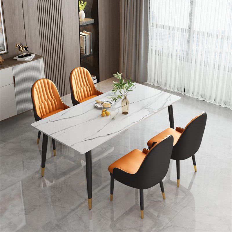 Eigentijdse rechthoekige eettafel, stenen meubel met 4 poten