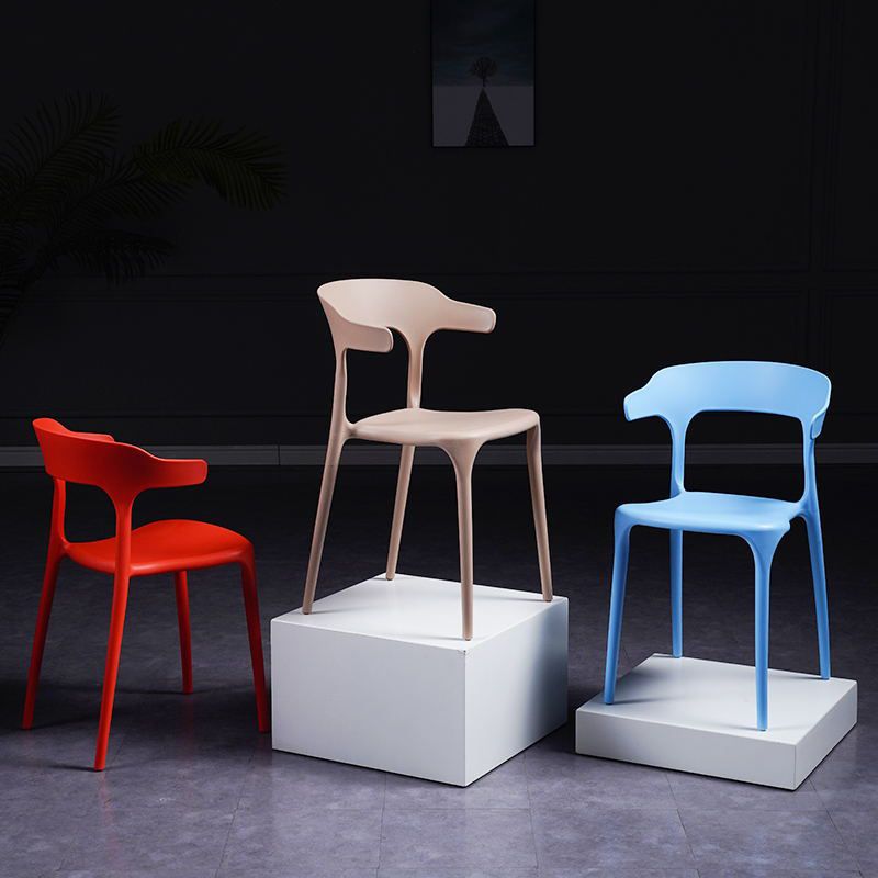 Scandinavian Plastic Indoor-Outdoor Armchair Open Back Dining Chair Clearhalo ' kitchen&dining_furn' 'Dining Chairs' 'Dining Tables & Seating' 'dining_chair' 'furn' 'furn_dining_chair' 'Furniture' 'furniture_dining_chair' 'Kitchen & Dining Furniture' 'kitchen' 1200x1200_8cba3083-256e-4643-bbde-c09544c7f3f6