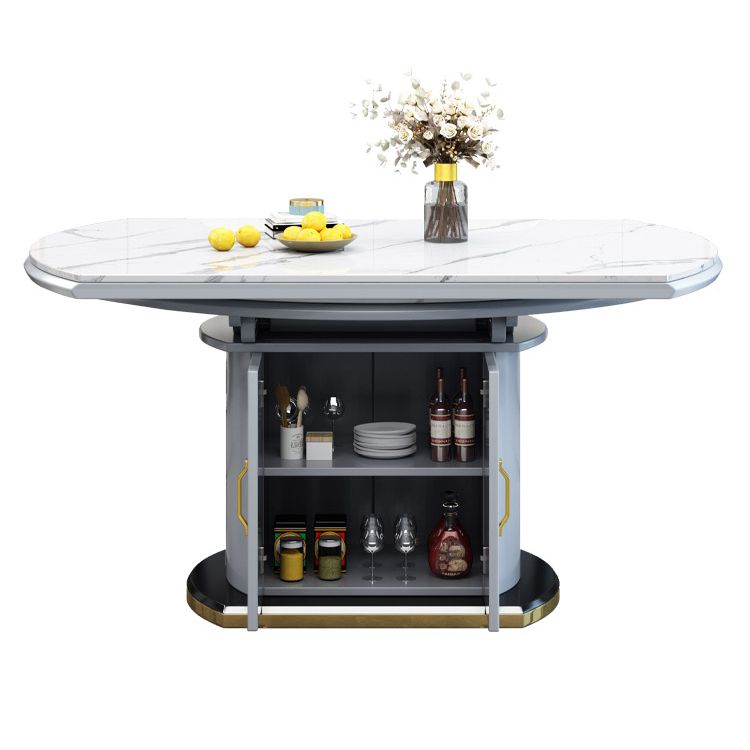 Extendable Round Dining Table Luxury Sintered Stone Top Table with Storage Pedestal Clearhalo ' dining_table' 'Dining Tables & Seating' 'Dining Tables' 'furn' 'furn_dining_table' 'Furniture' 'furniture_dining_table' 'Kitchen & Dining Furniture' 'kitchen&dining_furn' 'kitchen' 'kitchen_dining_table' 1200x1200_8cba7325-a311-4ac1-8501-f9a4b37993d8