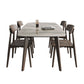 Contemporary Sintered Stone Dining Table Solid Wood Dining Table with 4 Legs Clearhalo 'Dining Tables & Seating' 'Dining Tables' 'dining_table' 'furn' 'furn_dining_table' 'Furniture' 'furniture_dining_table' 'Kitchen & Dining Furniture' 'kitchen' 'kitchen_dining_table' 1200x1200_8cbb0c93-4057-4e1a-a393-04423ab9508b