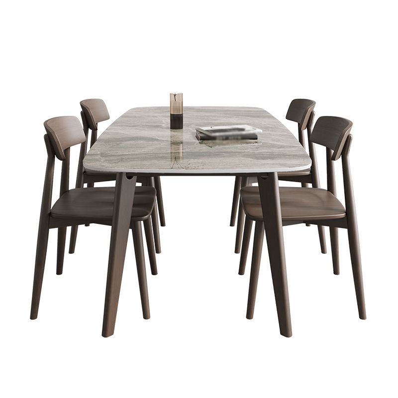 Contemporary Sintered Stone Dining Table Solid Wood Dining Table with 4 Legs Clearhalo 'Dining Tables & Seating' 'Dining Tables' 'dining_table' 'furn' 'furn_dining_table' 'Furniture' 'furniture_dining_table' 'Kitchen & Dining Furniture' 'kitchen' 'kitchen_dining_table' 1200x1200_8cbb0c93-4057-4e1a-a393-04423ab9508b
