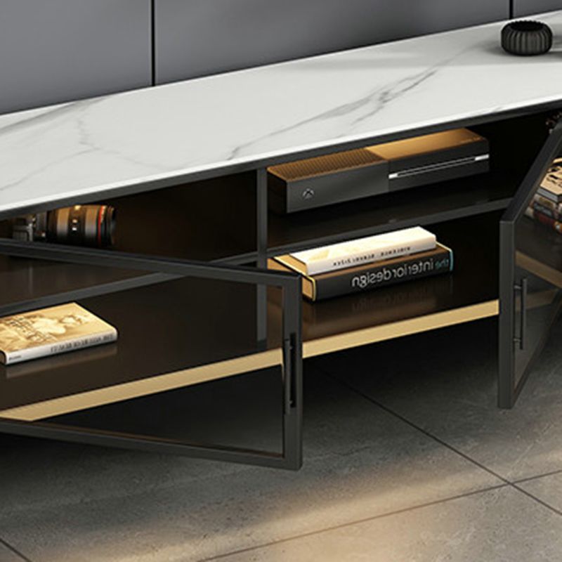 Console porta TV in pietra Console multimediale per TV con contenitore chiuso con gambe