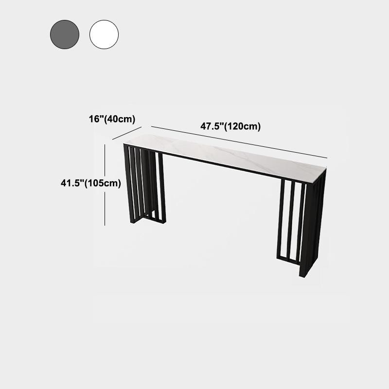 Industrial Style Stone Top Bar Table Steel Pedestal Bistro Table Clearhalo 'Bar Furniture' 'Bar Tables' 'bar_tables' 'furn' 'furn_bar_tables' 'Furniture' 'Kitchen & Dining Furniture' 1200x1200_8cbc122f-e635-4cf2-88de-518a631e3e3c