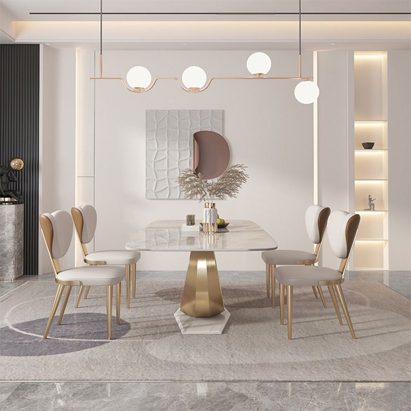 Luxury Sintered Stone Top Dining Set Rectangle 1/2/5/7 Pieces Dining Room Table Set