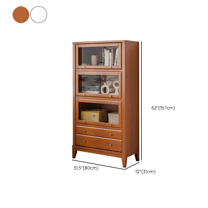 Moderne houten boekenkast drijvende deuren omvatten boekenplank met planken