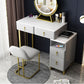 Glam Stone Vanity Table with 4 Storage Drawers 15.74" Wide Makeup Table Clearhalo 'Bedroom Furniture' 'furn' 'furn_makeup_vanities' 'Furniture' 'Makeup Vanities' 'makeup_vanities' 1200x1200_8cc1b5f4-68a3-4967-85f1-5113a6f7b152