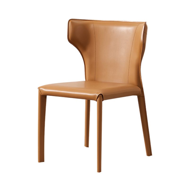 Contemporary Leather Dining Chair Armless Wingback Side Chair for Restaurant Use Clearhalo 'Dining Chairs' 'Dining Tables & Seating' 'dining_chair' 'furn' 'furn_dining_chair' 'Furniture' 'furniture_dining_chair' 'Kitchen & Dining Furniture' 1200x1200_8cc2fc33-605d-4a75-9930-84a23c85336d